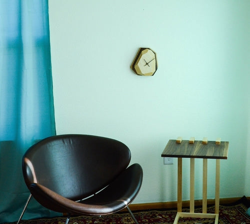 Modern Geometric Hardwood Wall and Table Clock