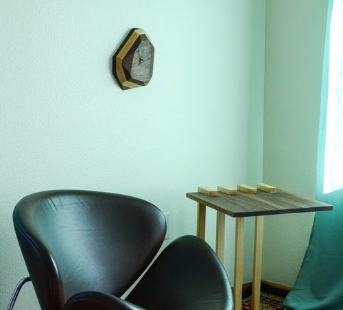 Modern Geometric Hardwood Wall and Table Clock