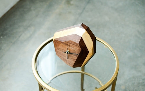 Modern Geometric Hardwood Wall and Table Clock