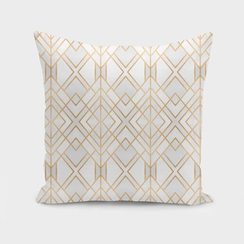 Golden Geometric Decorative Throw Pillow Cover